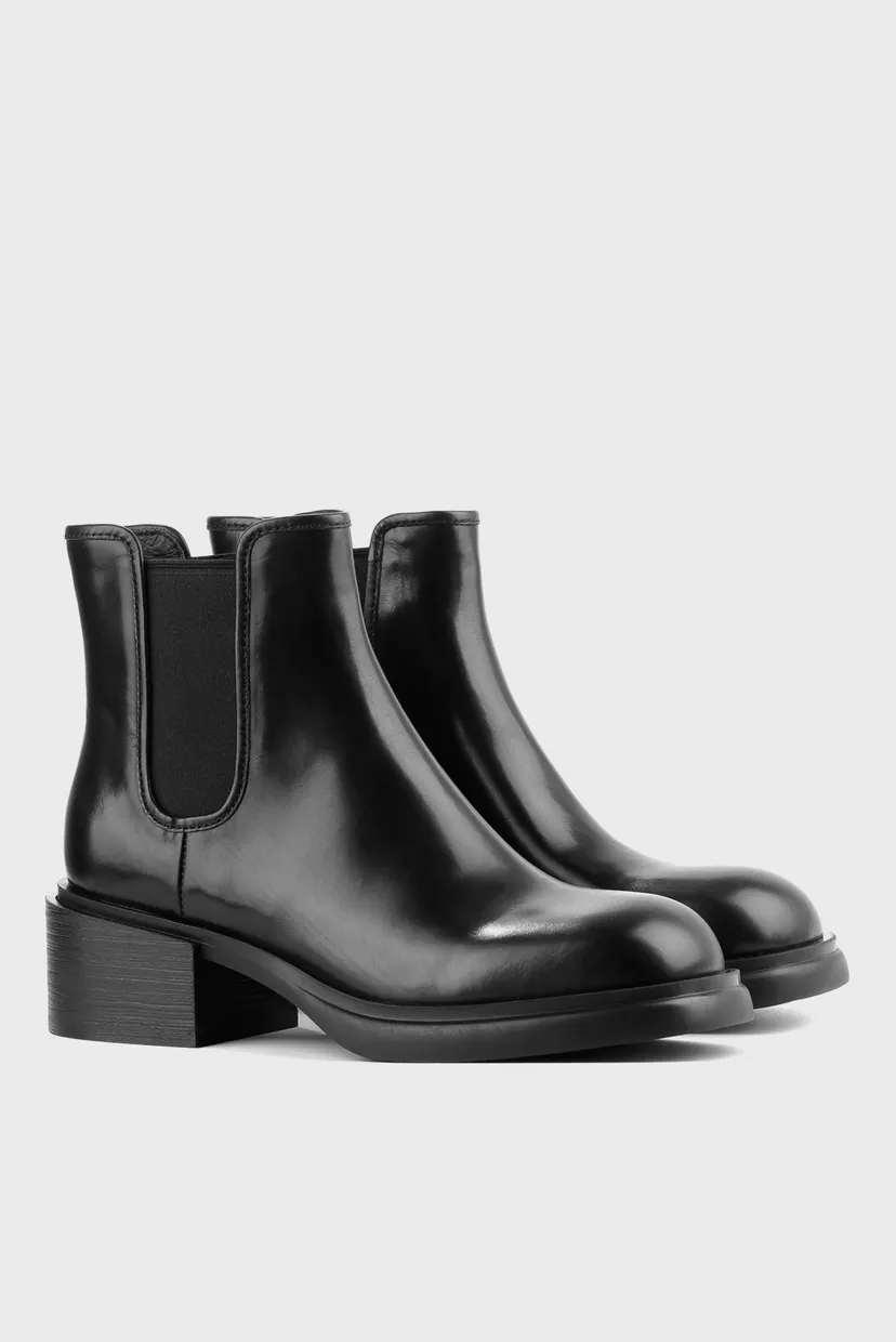 Жіночі чорні шкіряні челсі 3