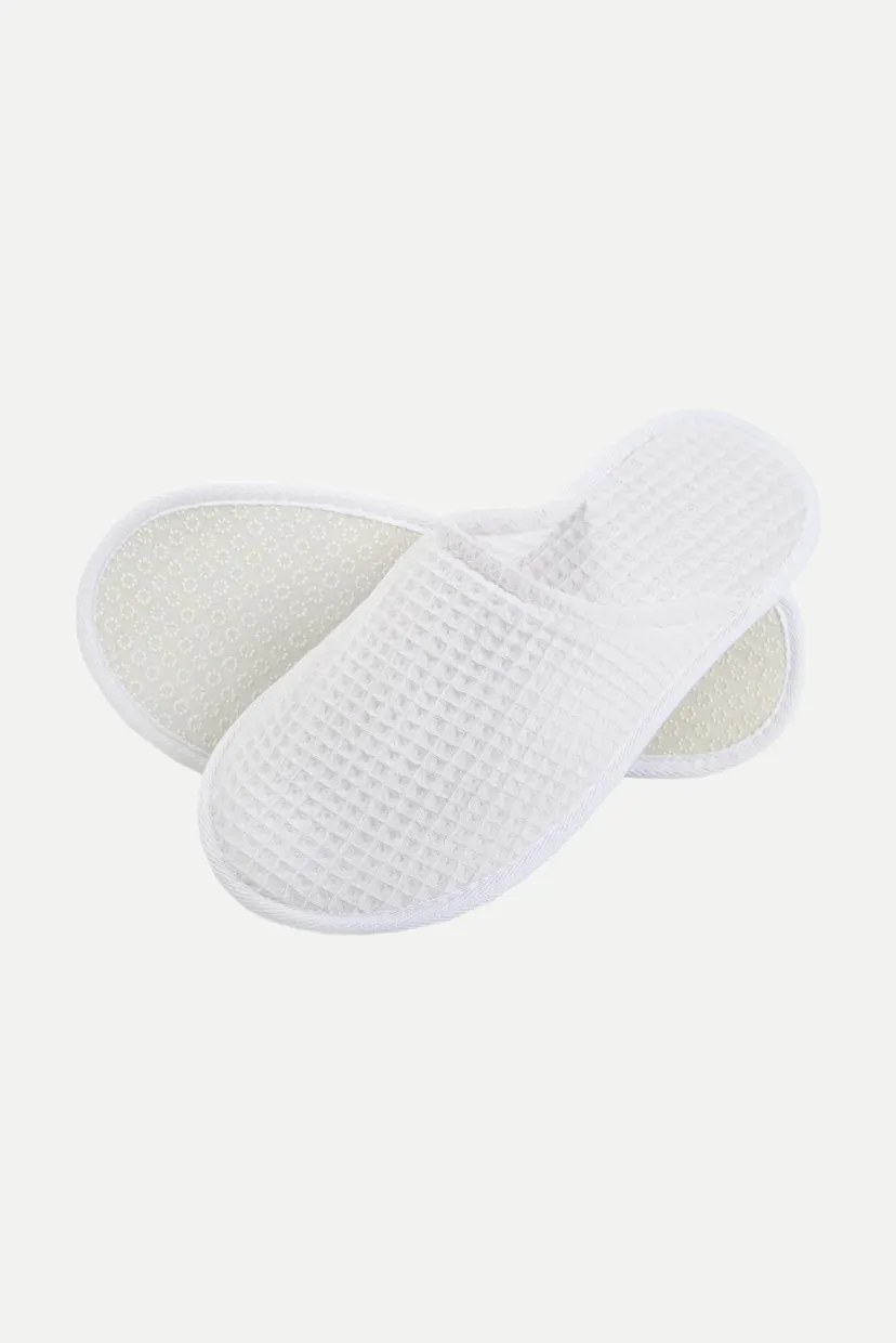 Белые вафельные тапочки White (унисекс) 4