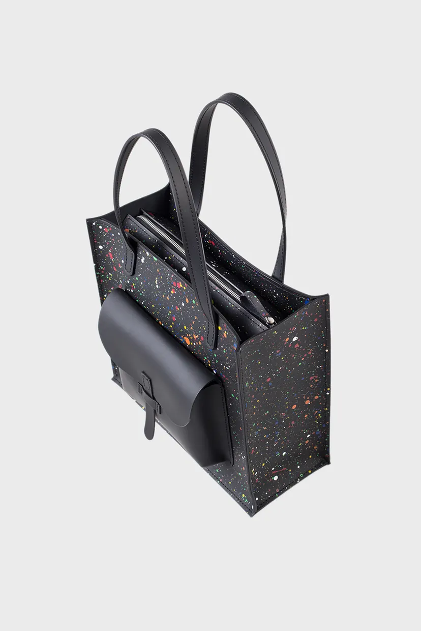 Женская черная сумка с узором Shopper S1 5