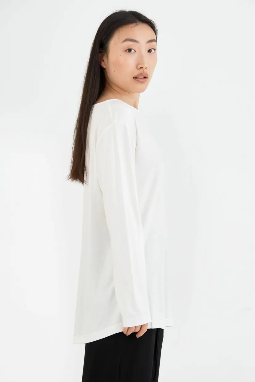 Біла жіноча футболка long sleeve Baily ecru 3
