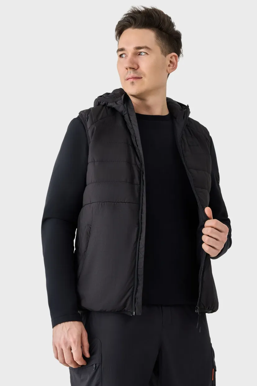 Мужской чёрный жилет vest 6