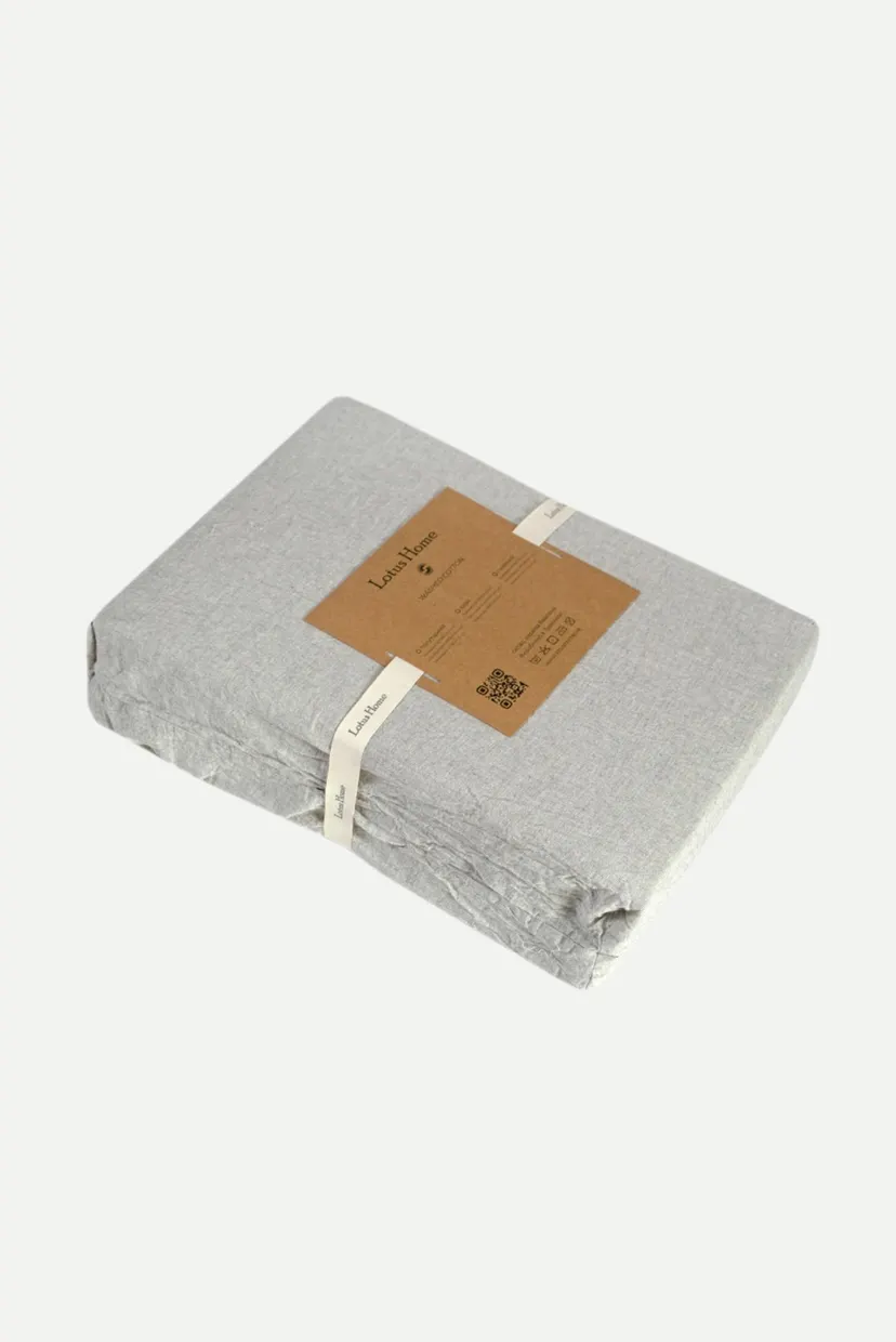 Постільна білизна Washed cotton - Solid light antracite сімейний 6