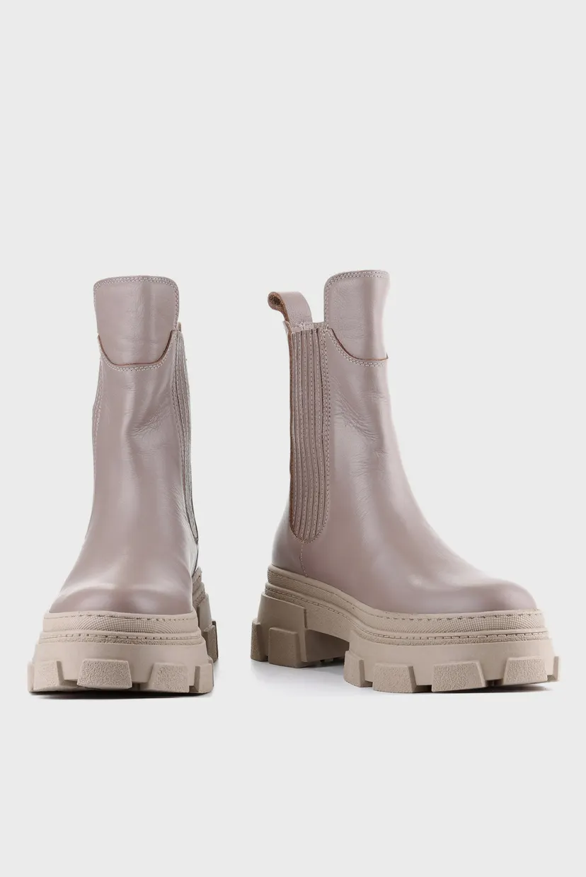 Жіночі бежеві шкіряні челсі 4