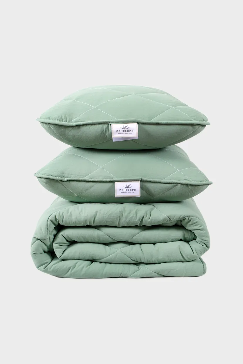 Набор одеяло с подушками Penelope - Colors in Comfort green зеленый евро 1