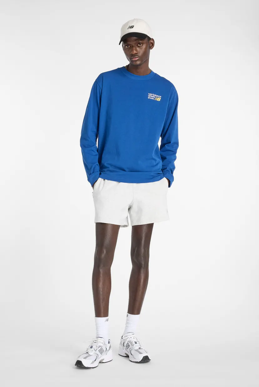 Мужской синий лонгслив Athletics Premium Back Logo Long Sleeve 3