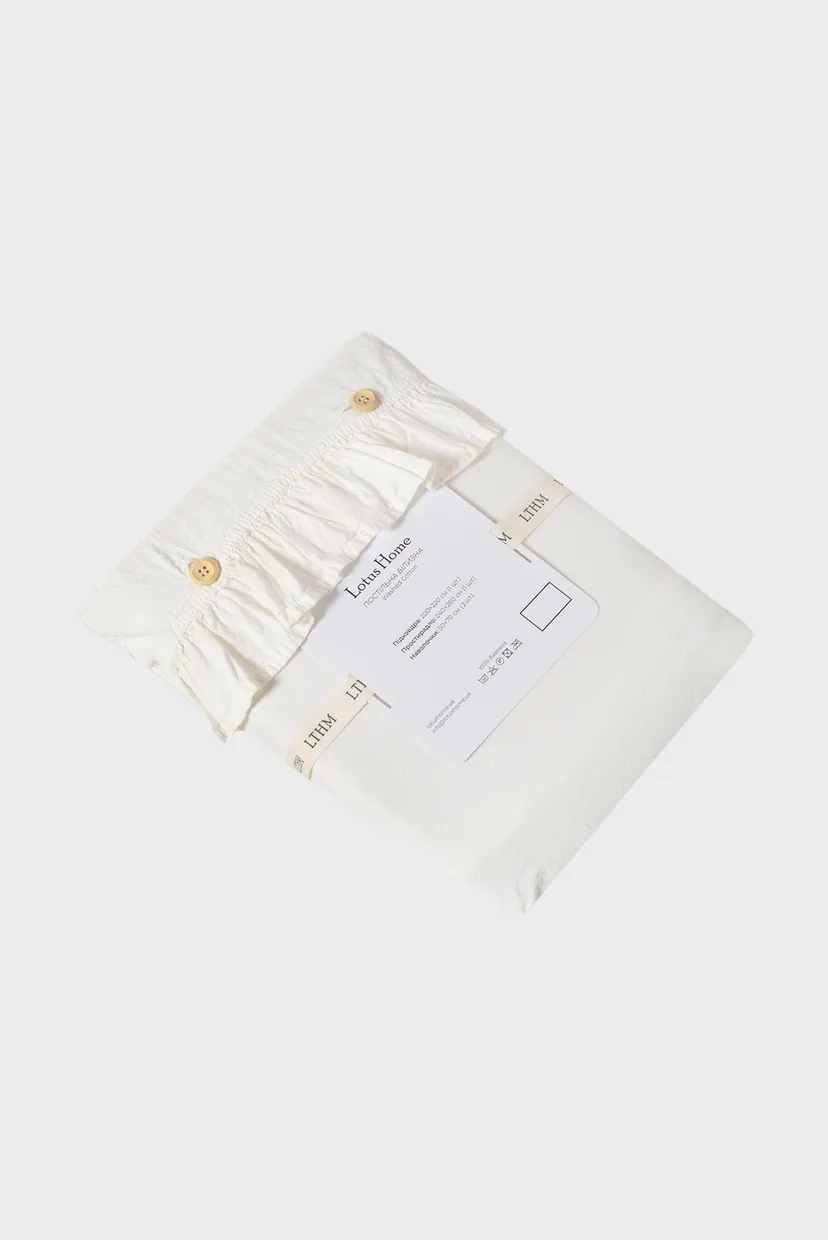 Постельное белье Washed cotton - Kansas fly молочный евро 5