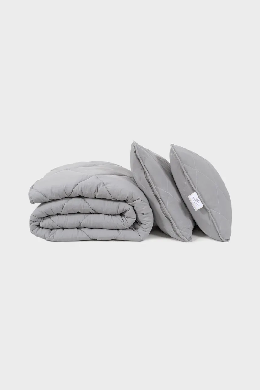 Набір ковдра з подушками Penelope - Colors in Comfort gray сірий євро 9