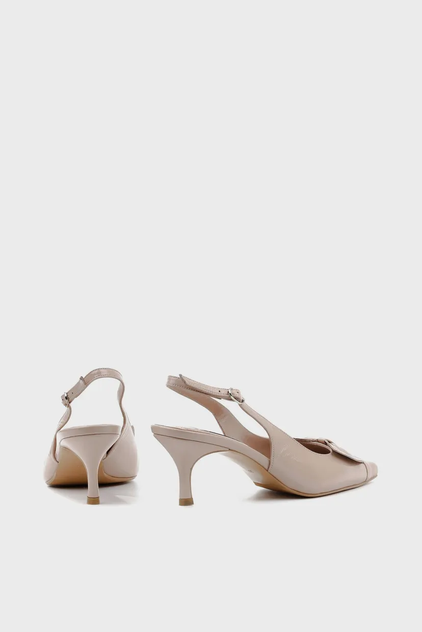 Женские розовые лаковые слингбэки 6