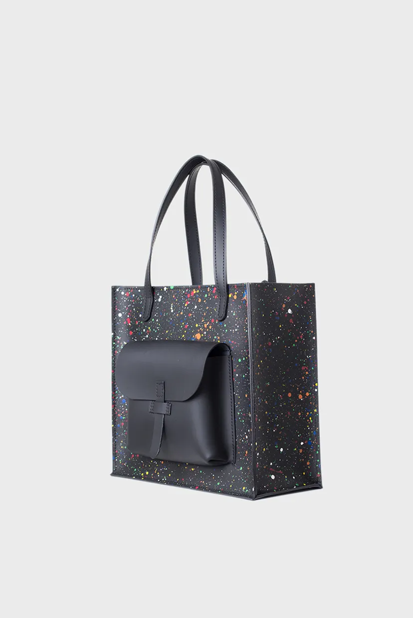 Женская черная сумка с узором Shopper S1 3