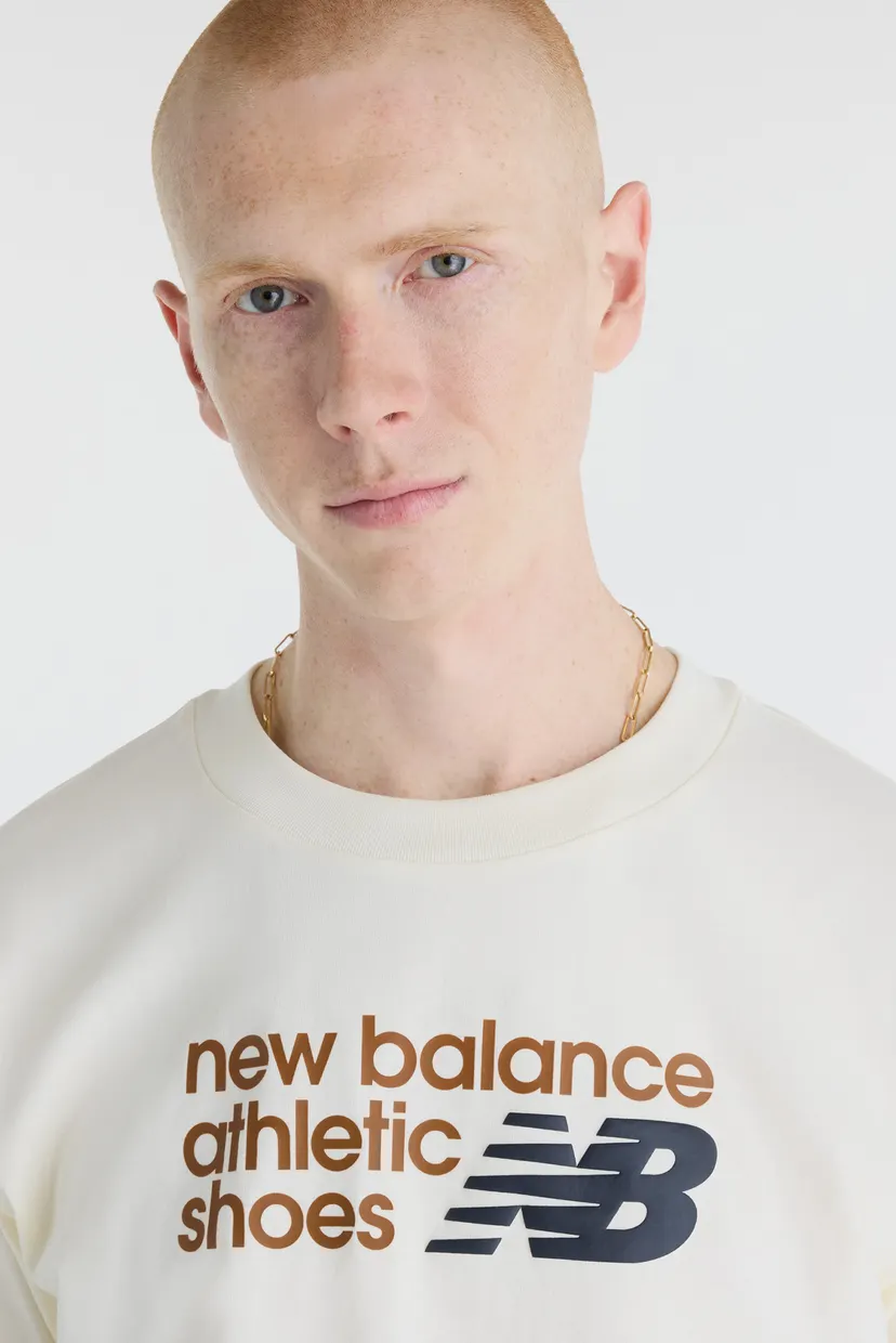 Мужская белая футболка Athletics Premium Relaxed Chest Logo 4