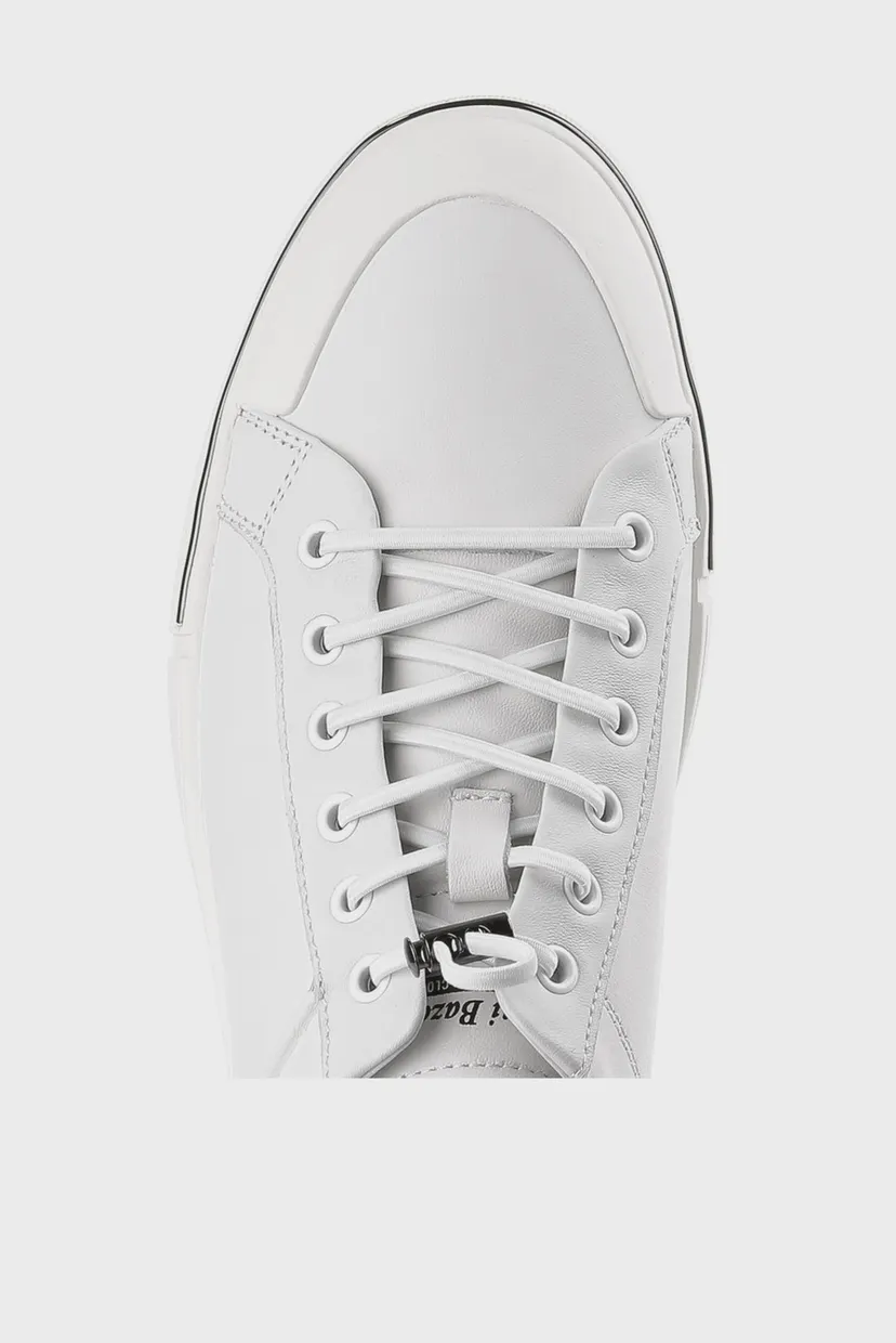 Мужские белые кожаные кеды 7