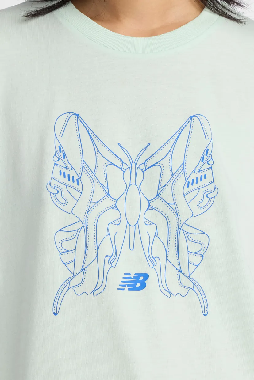 Женская мятная футболка Butterfly Oversized 4