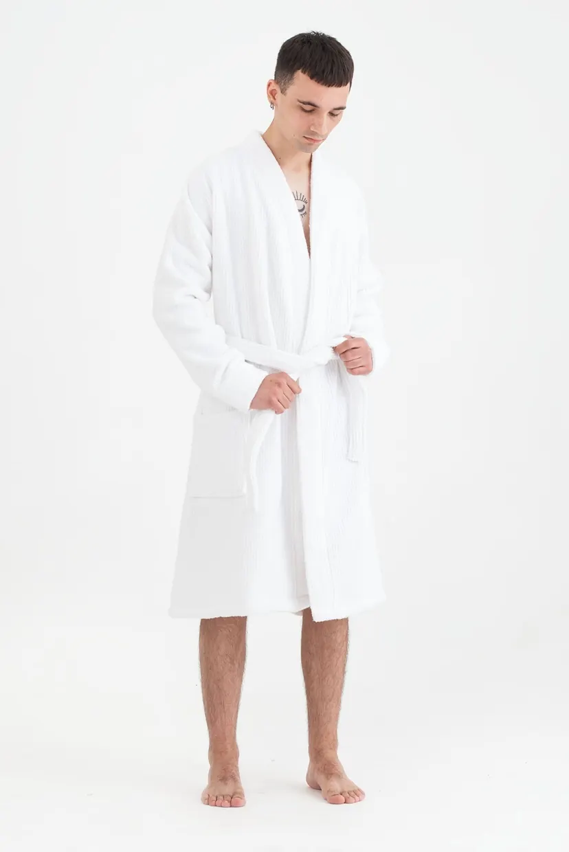 Белый халат Bold white (унисекс) 3