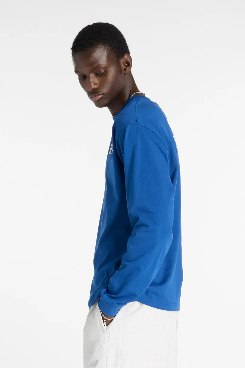 Мужской синий лонгслив Athletics Premium Back Logo Long Sleeve 4