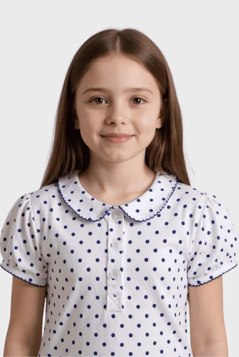 Дитяча біла блуза POLKA DOT 3