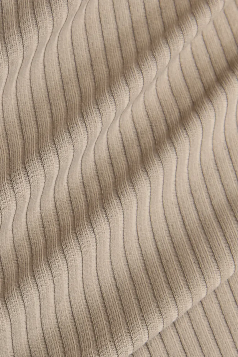 Женская бежевая футболка Ribbed Fitted 6