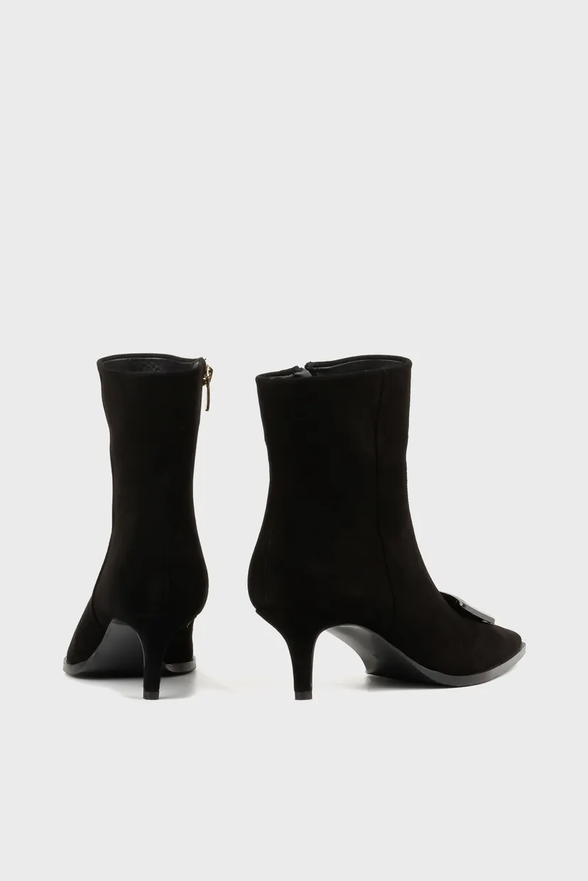 Жіночі чорні замшеві ботильйони 5