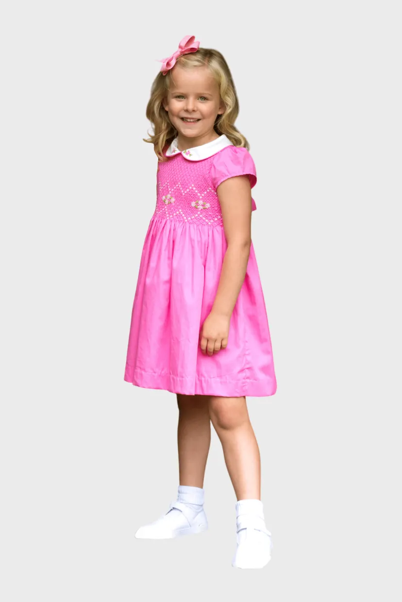 Детское розовое платье Bodice Smocked 3