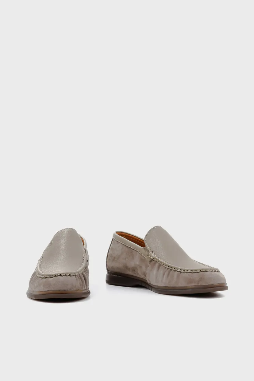 Мужские бежевые замшевые лоферы 4