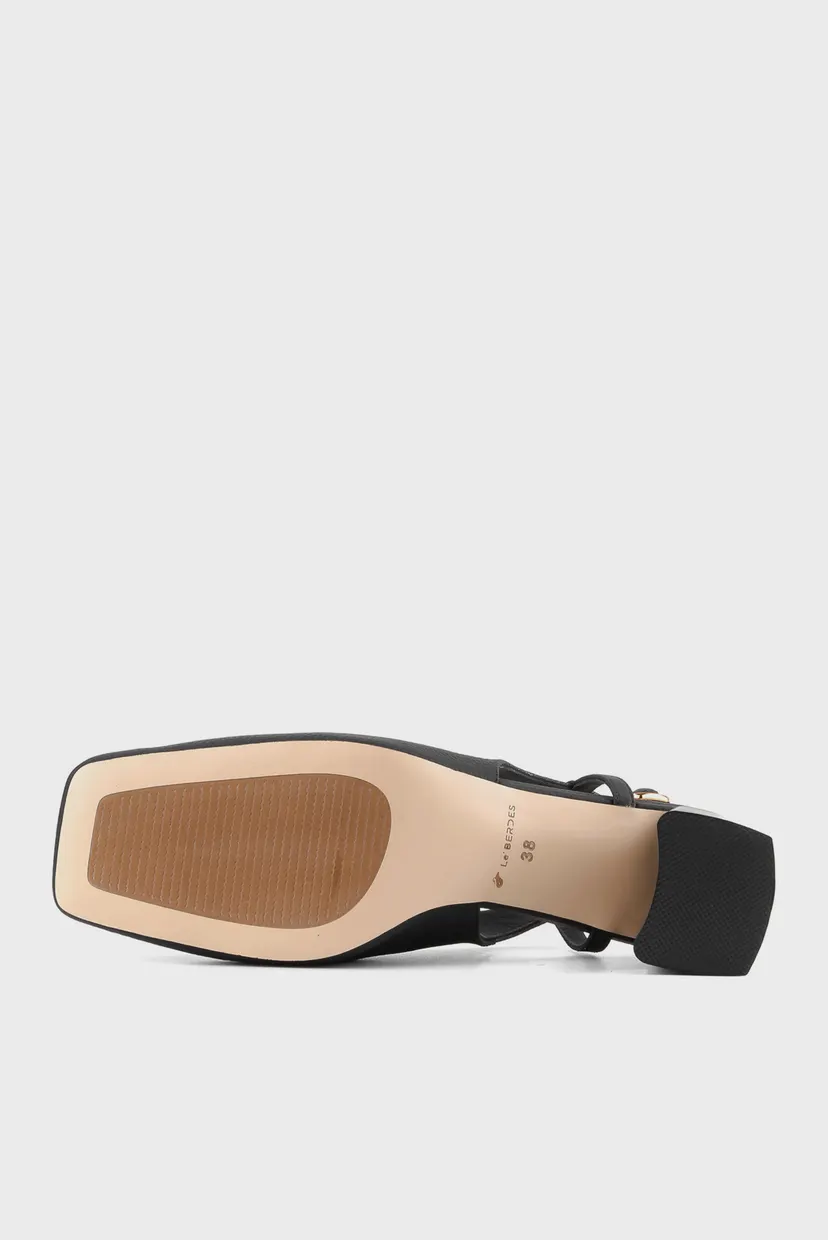 Жіночі чорні шкіряні слінгбеки 6