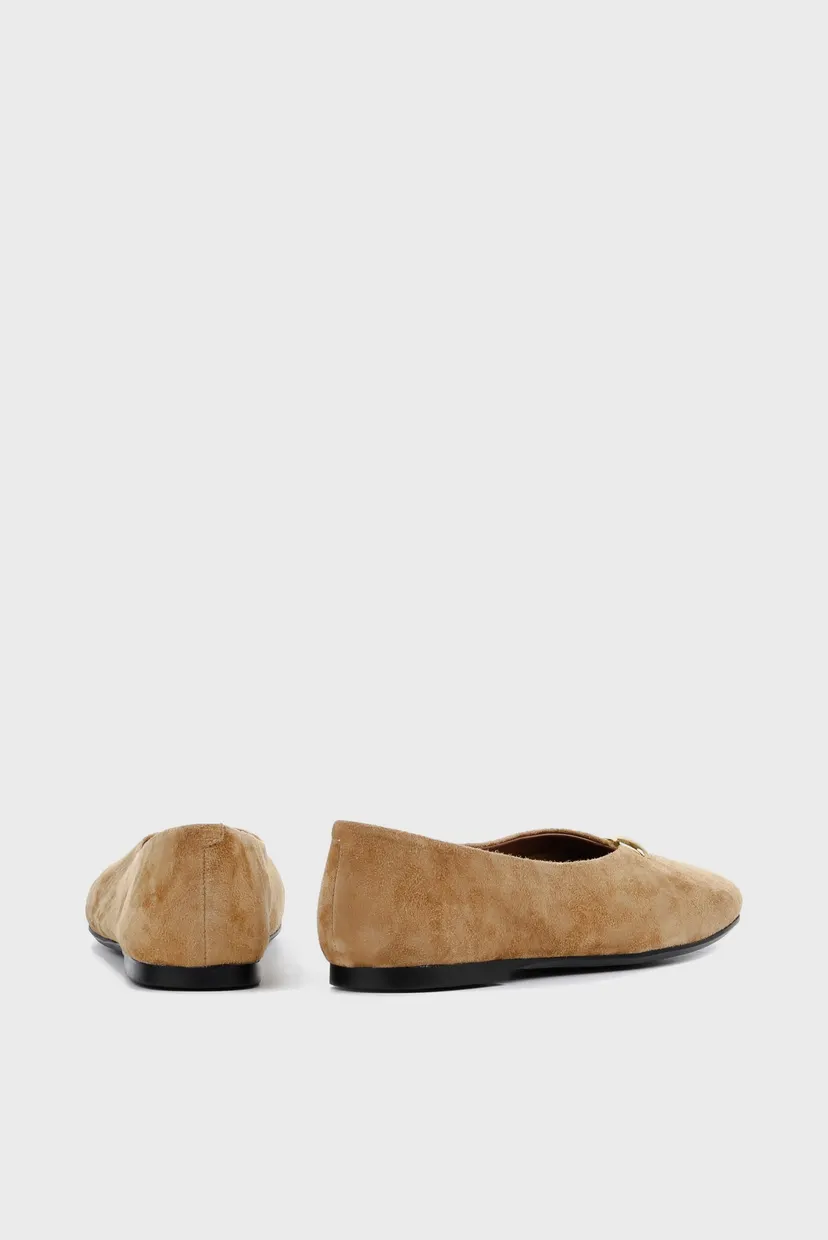 Жіночі бежеві замшеві балетки 6