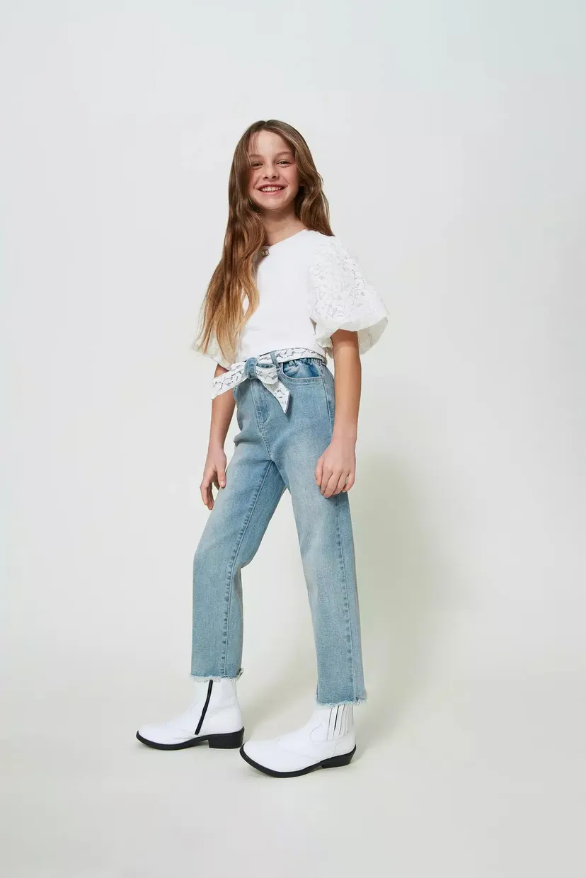 Детские голубые джинсы TWINSET Girl 4