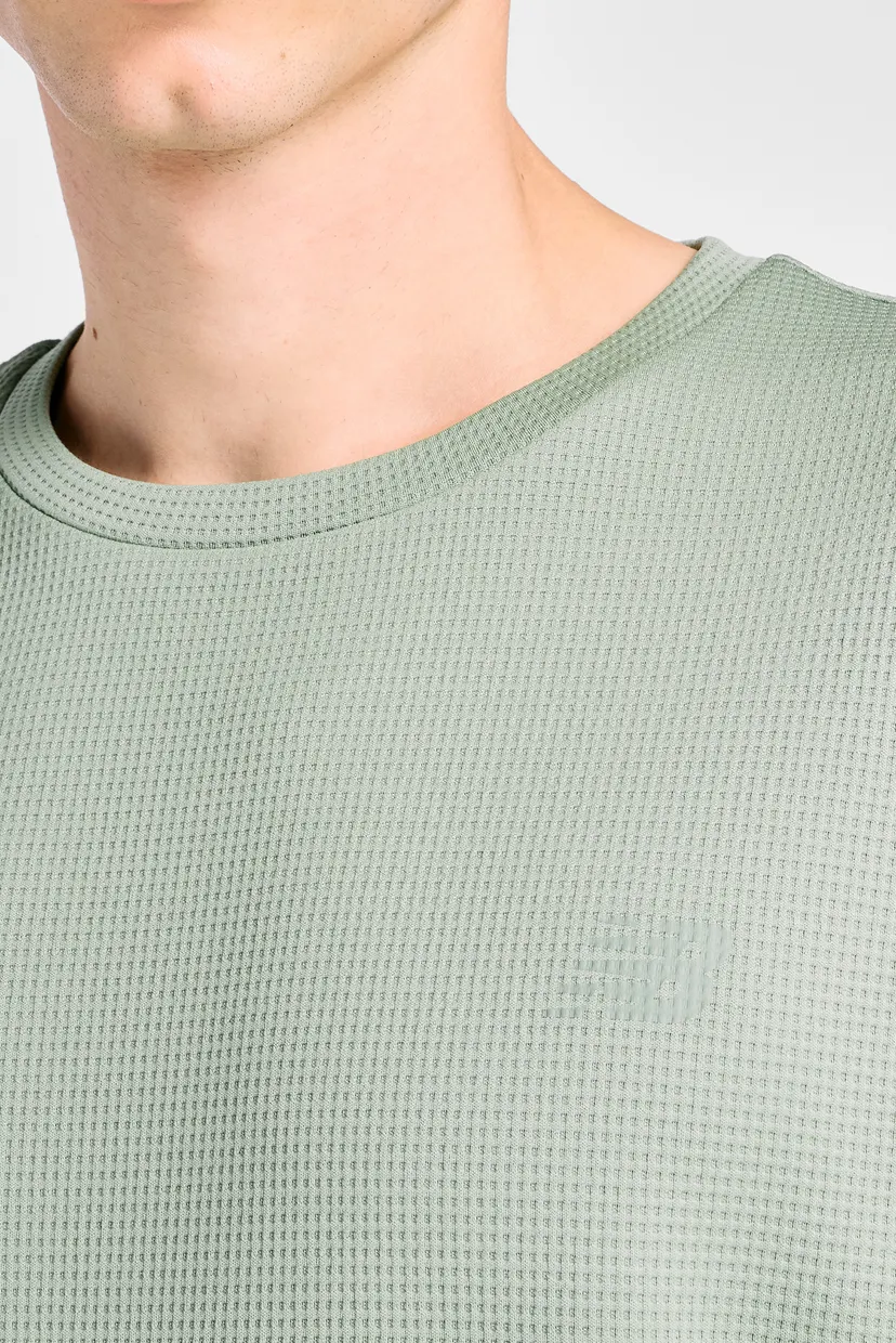 Мужская зеленая футболка Textured Check 4