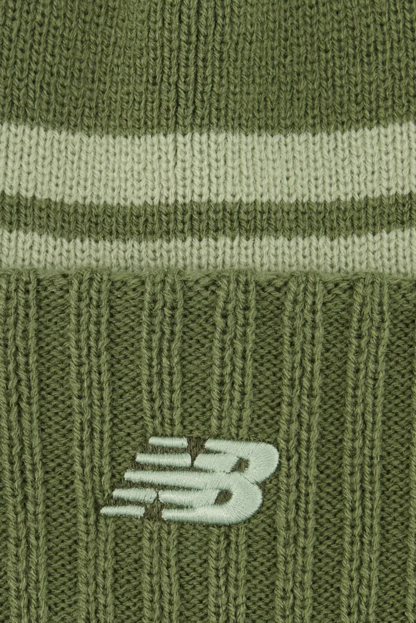 Зеленая шапка Striped Knit Hat 3
