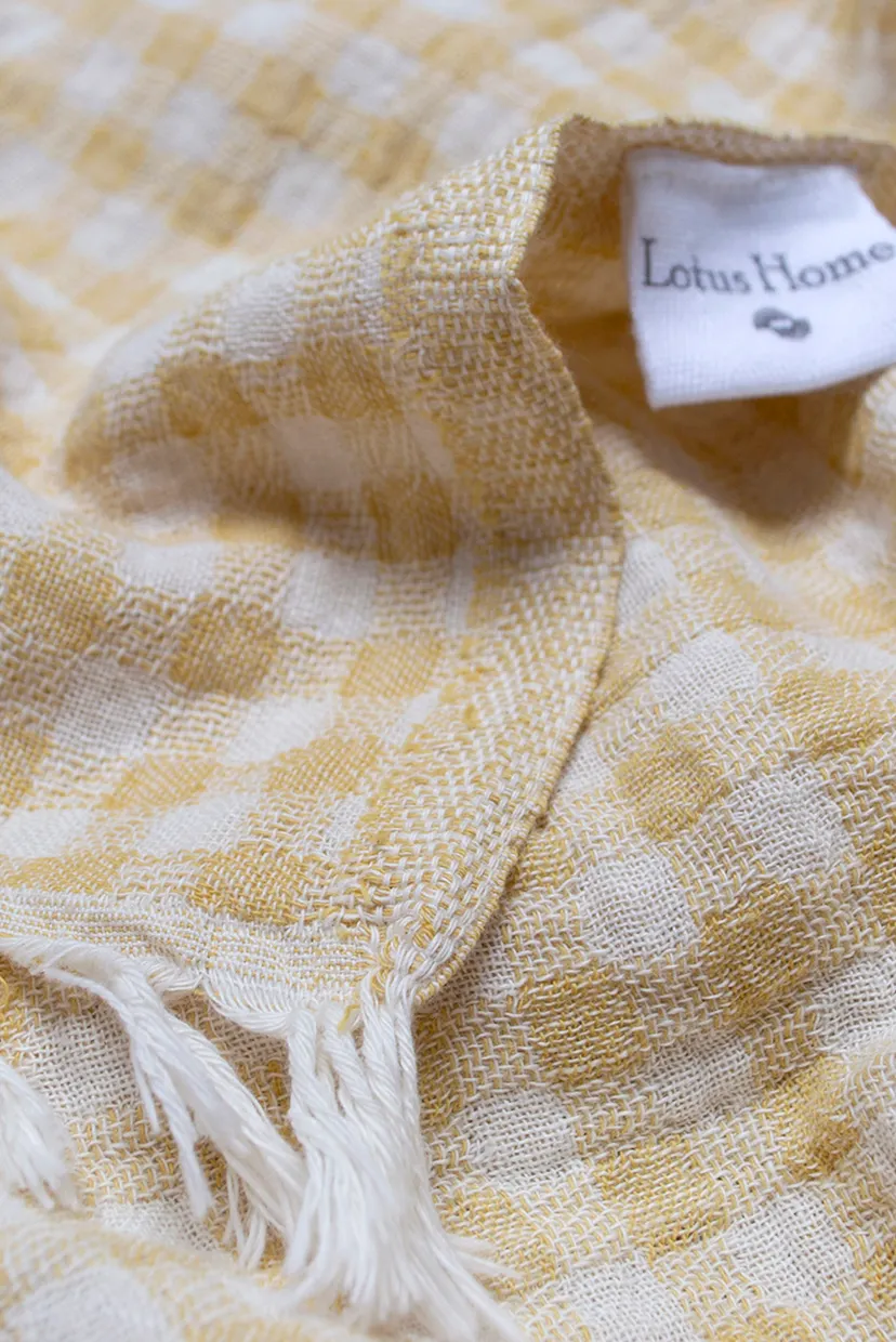 Покрывало - Checked Gingham желтый 190X225 4