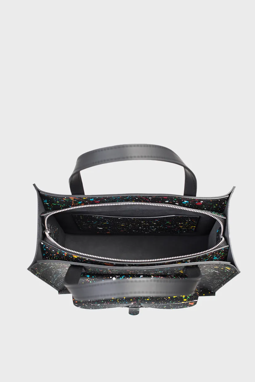 Женская черная сумка с узором Shopper S1 4
