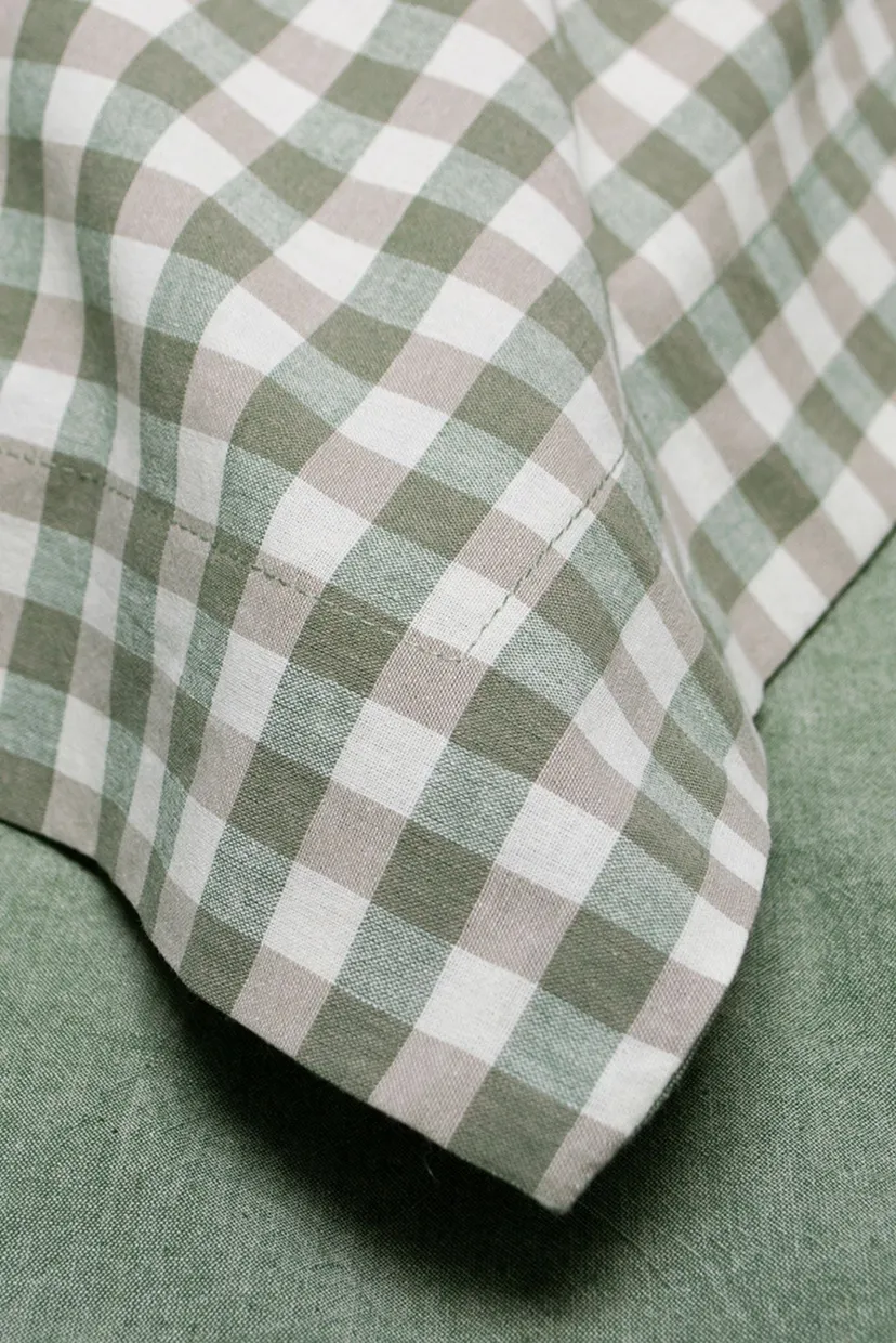 Постільна білизна - Checked Gingham оливковий сімейний 4