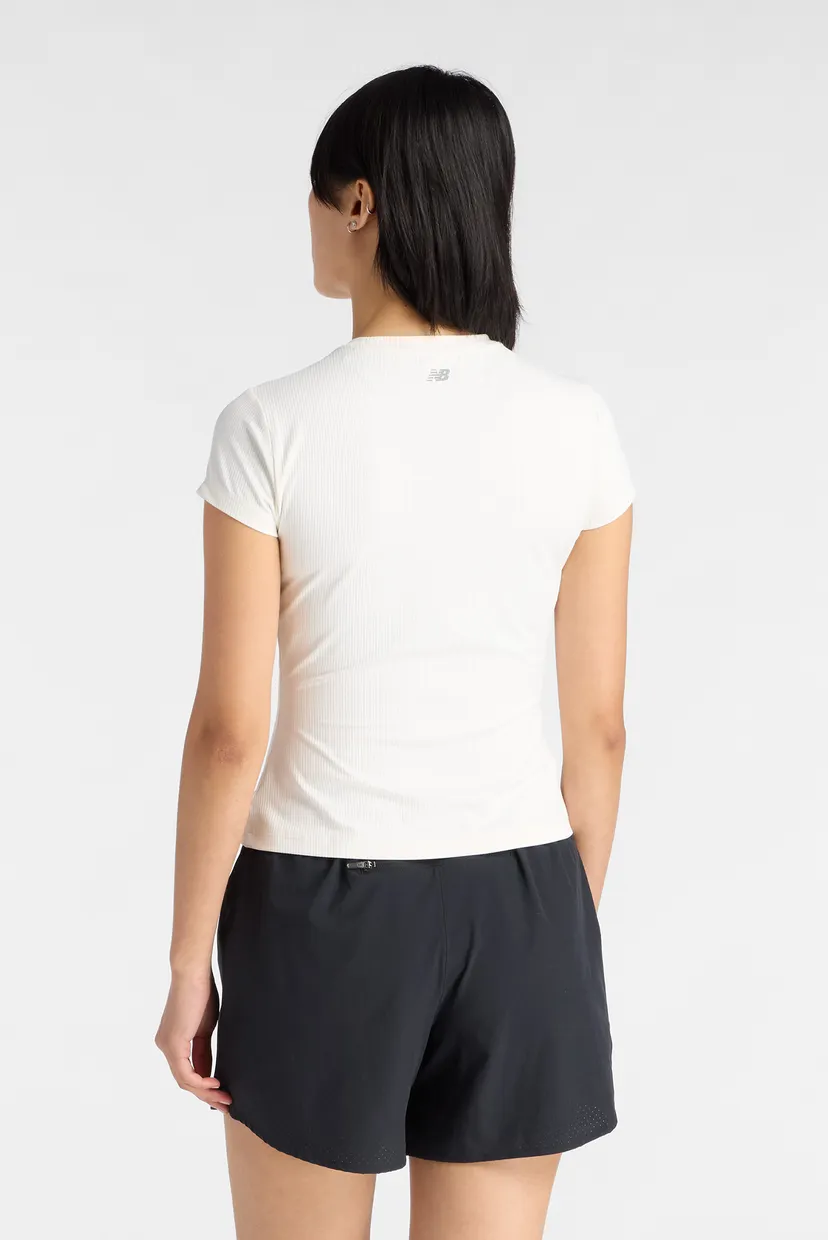 Жіноча біла футболка Ribbed Fitted 4