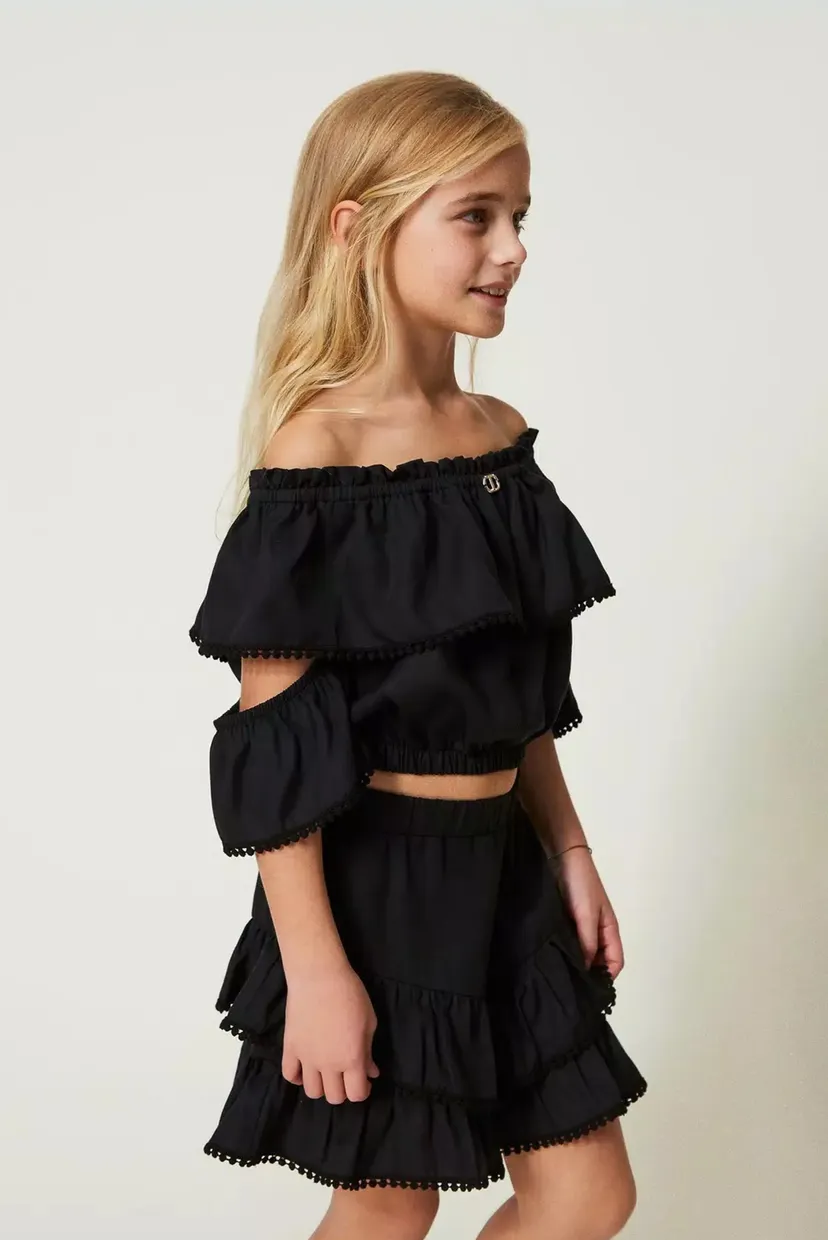 Детские черные шорты TWINSET Girl 4