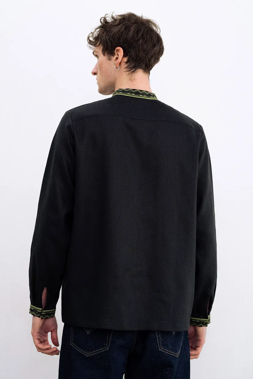 Чоловіча чорна вишиванка Київської Русі 988 Black 4
