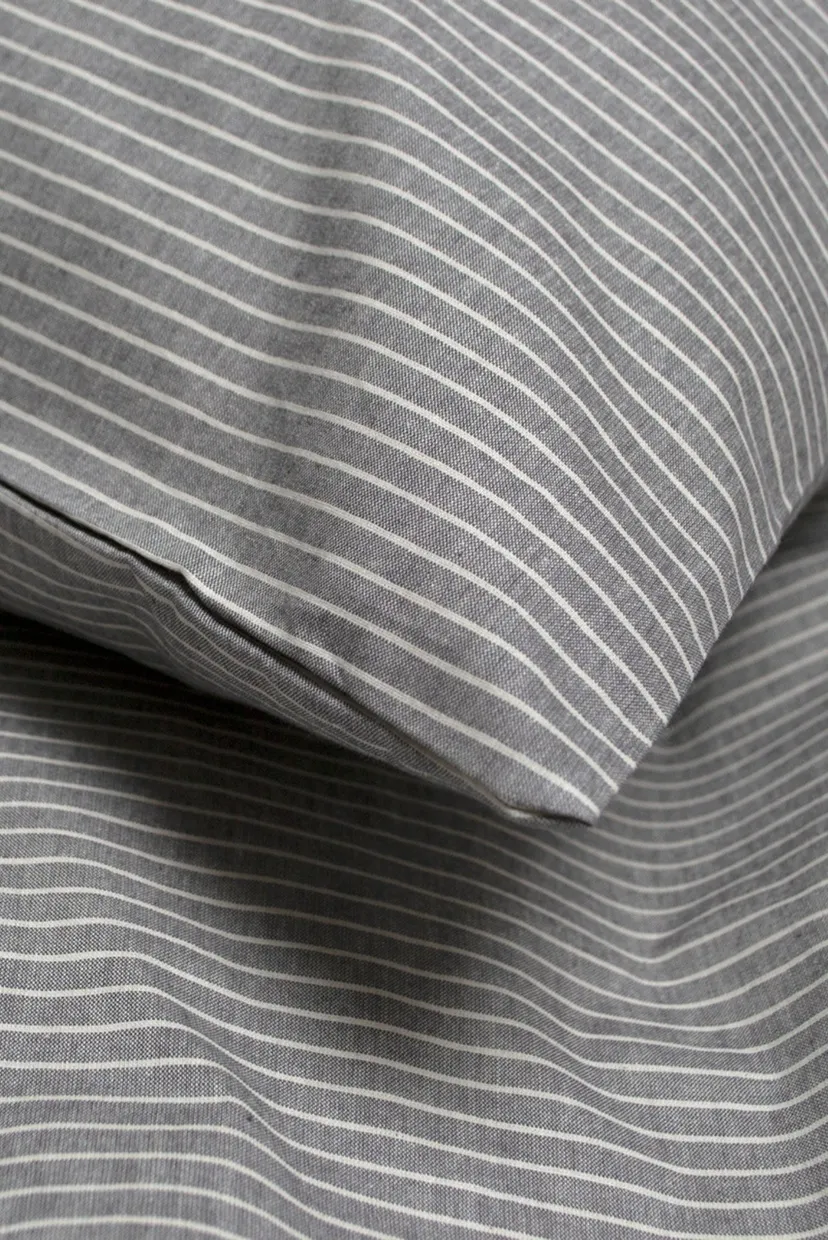 Постільна білизна - Premium Percale Stripe антрацит евро 5