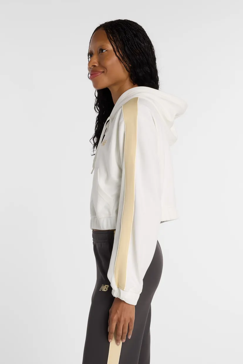 Женское белое худи  Interlock Full Zip 3