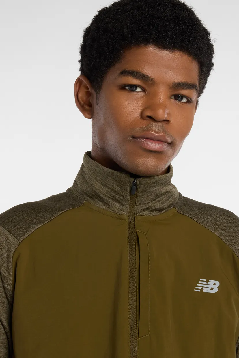 Мужской зеленый реглан Athletics Heat Grid 1/2 Zip 5