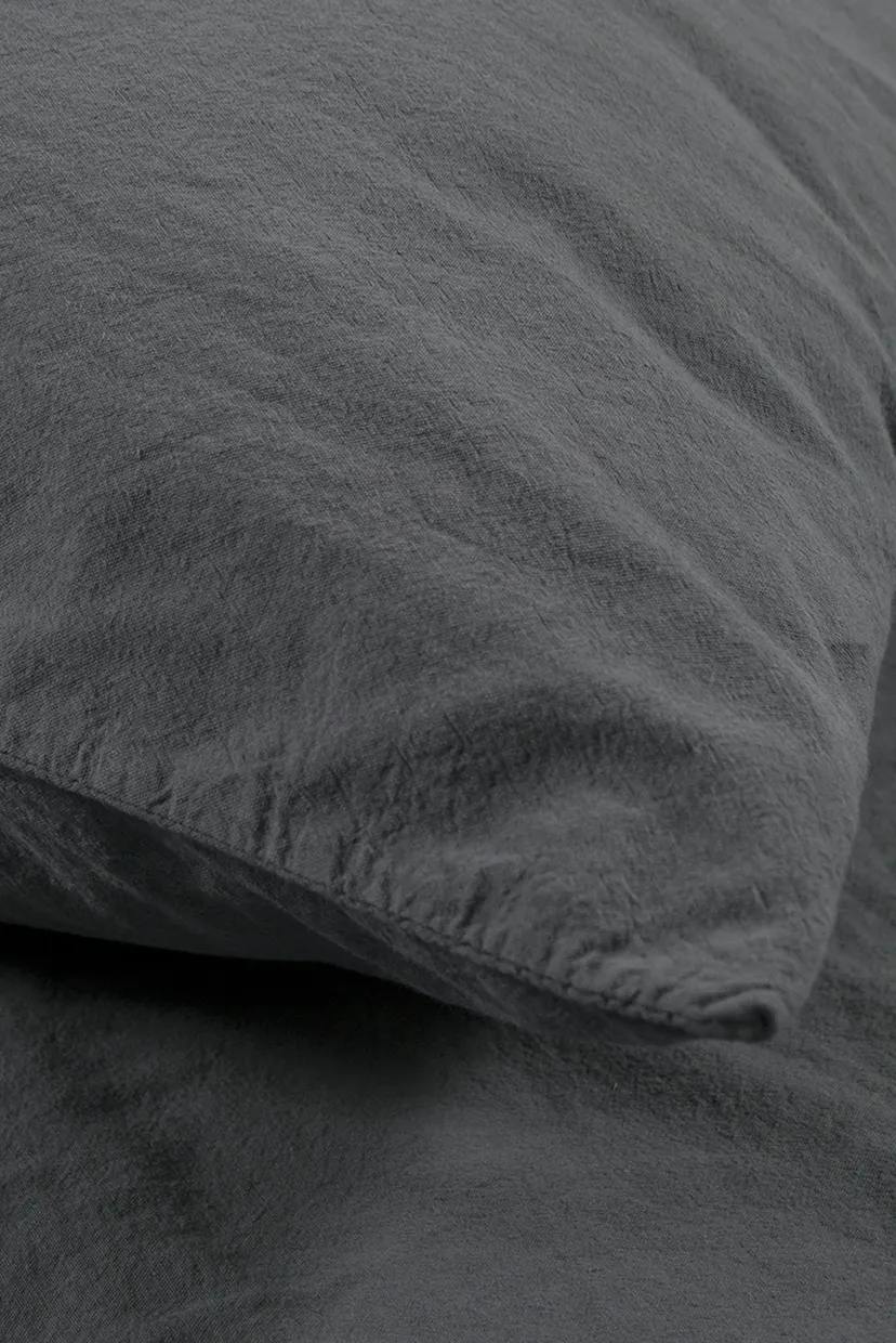 Постельное белье Washed cotton - Kansas антрацит евро 3