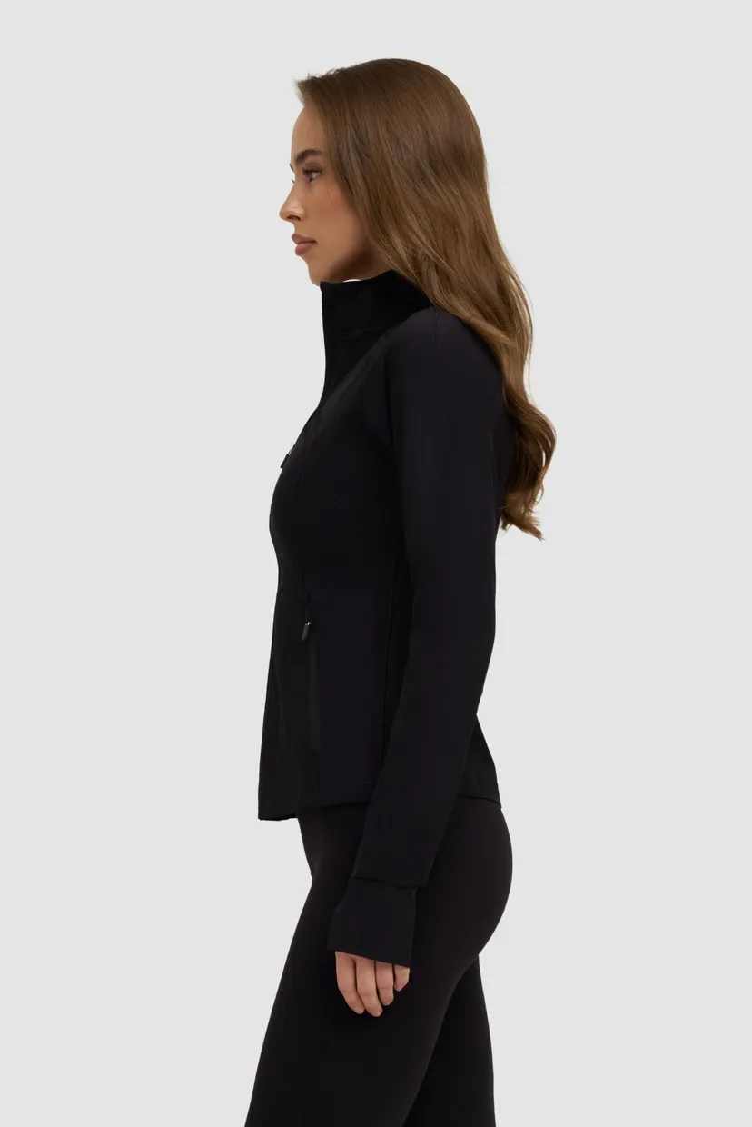 Женская спортивная кофта черная sport jacket 4