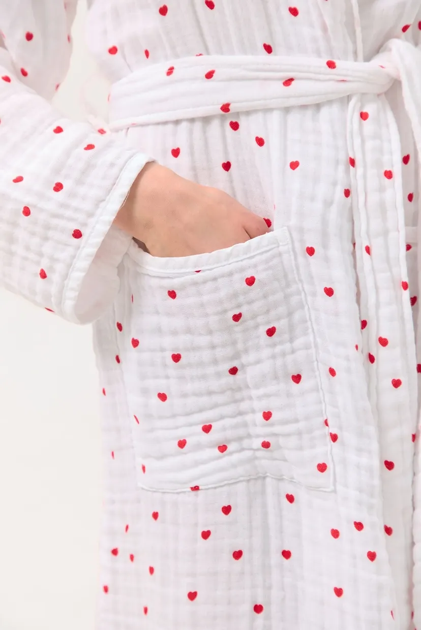 Женский белый халат Molly Heart muslin 4