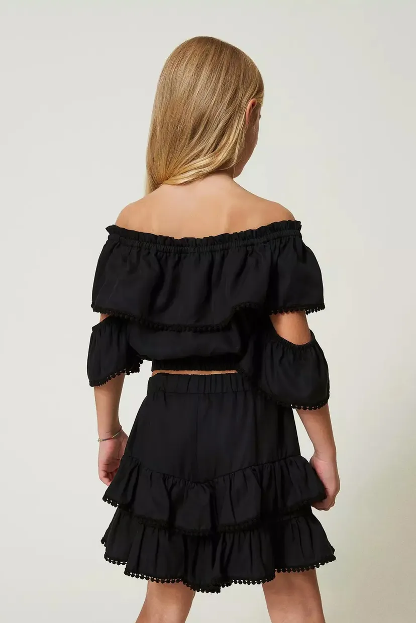 Детские черные шорты TWINSET Girl 5