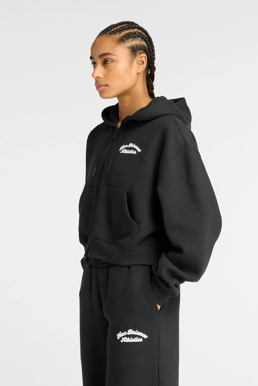 Женское черное худи Linear Full Zip 3