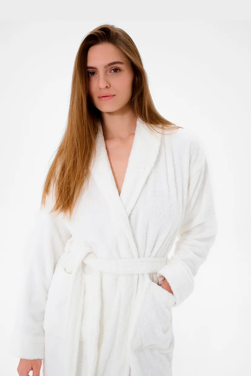 Білий махровий халат Basic Soft white (унісекс) 5