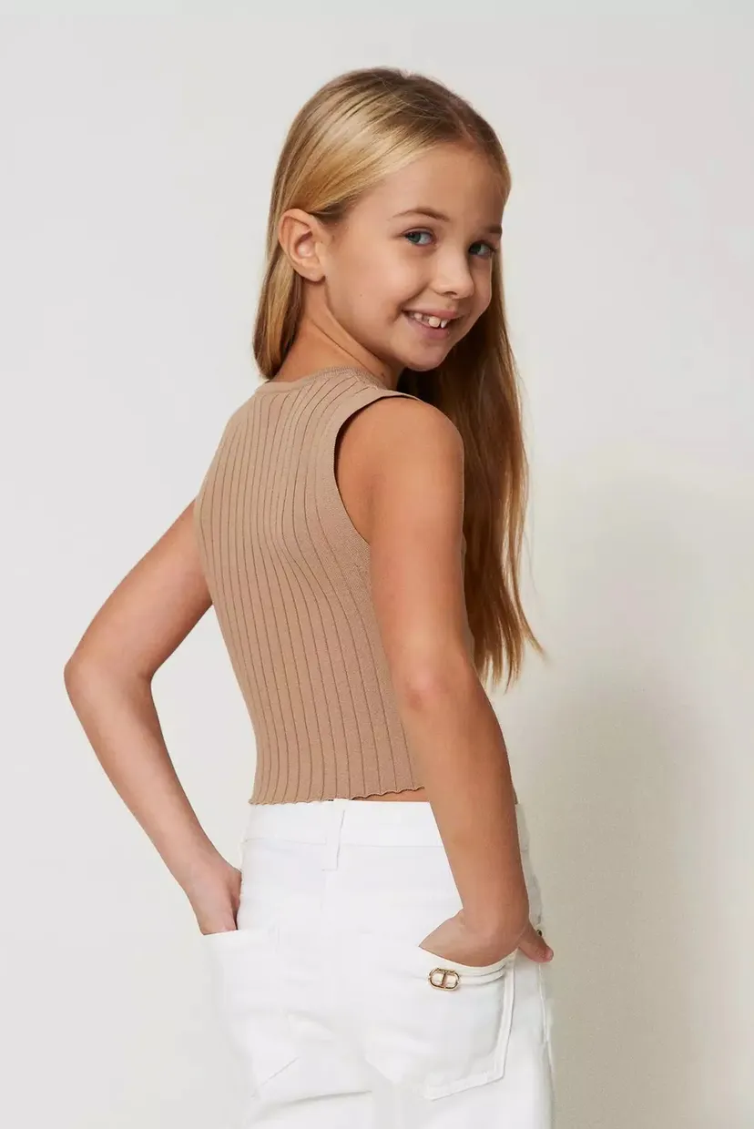 Детский бежевый топ TWINSET Girl 5