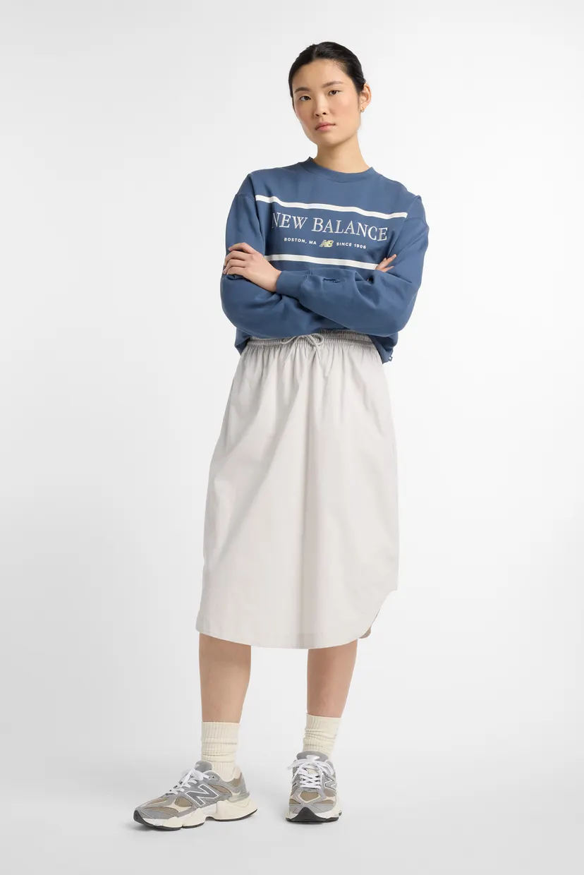 Женская серая юбка Twill Midi New Balance WK51551GYM — MD-Fashion