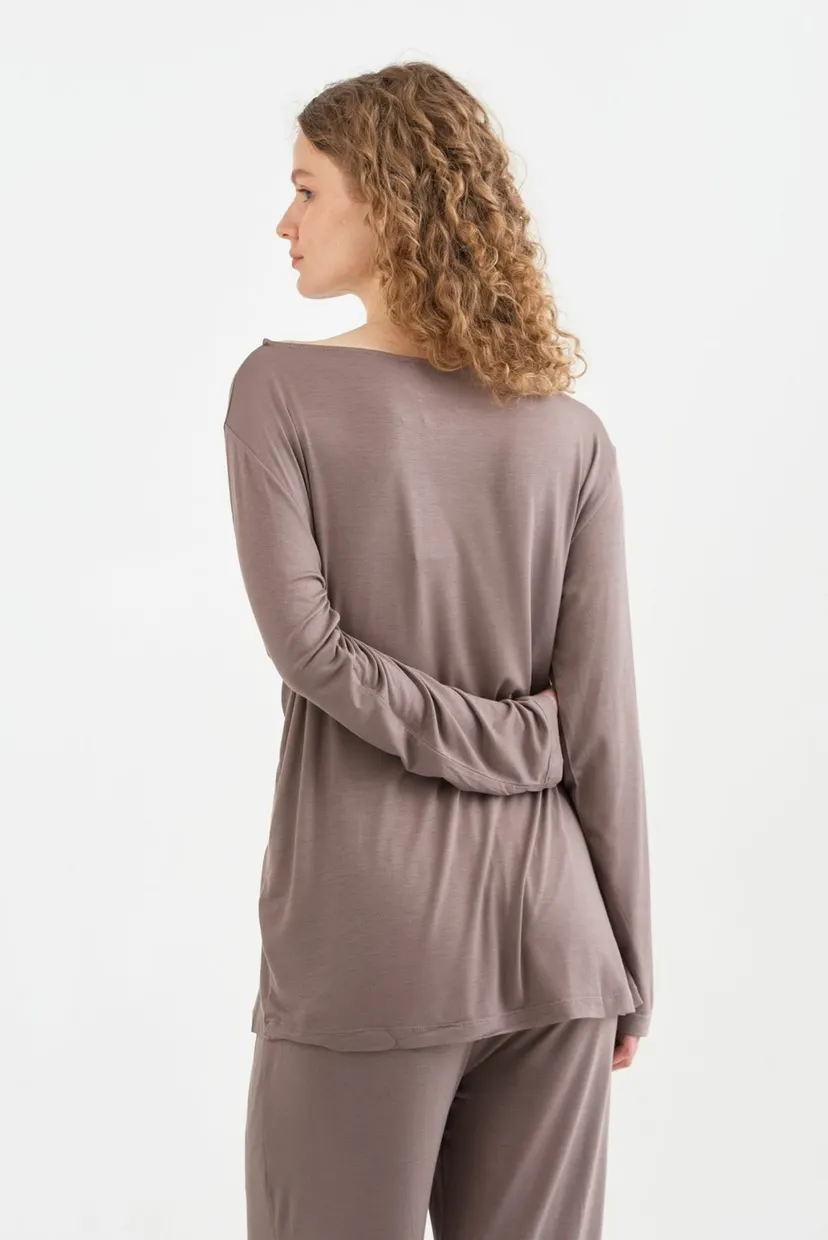 Бежева жіноча футболка long sleeve Baily vizon 3