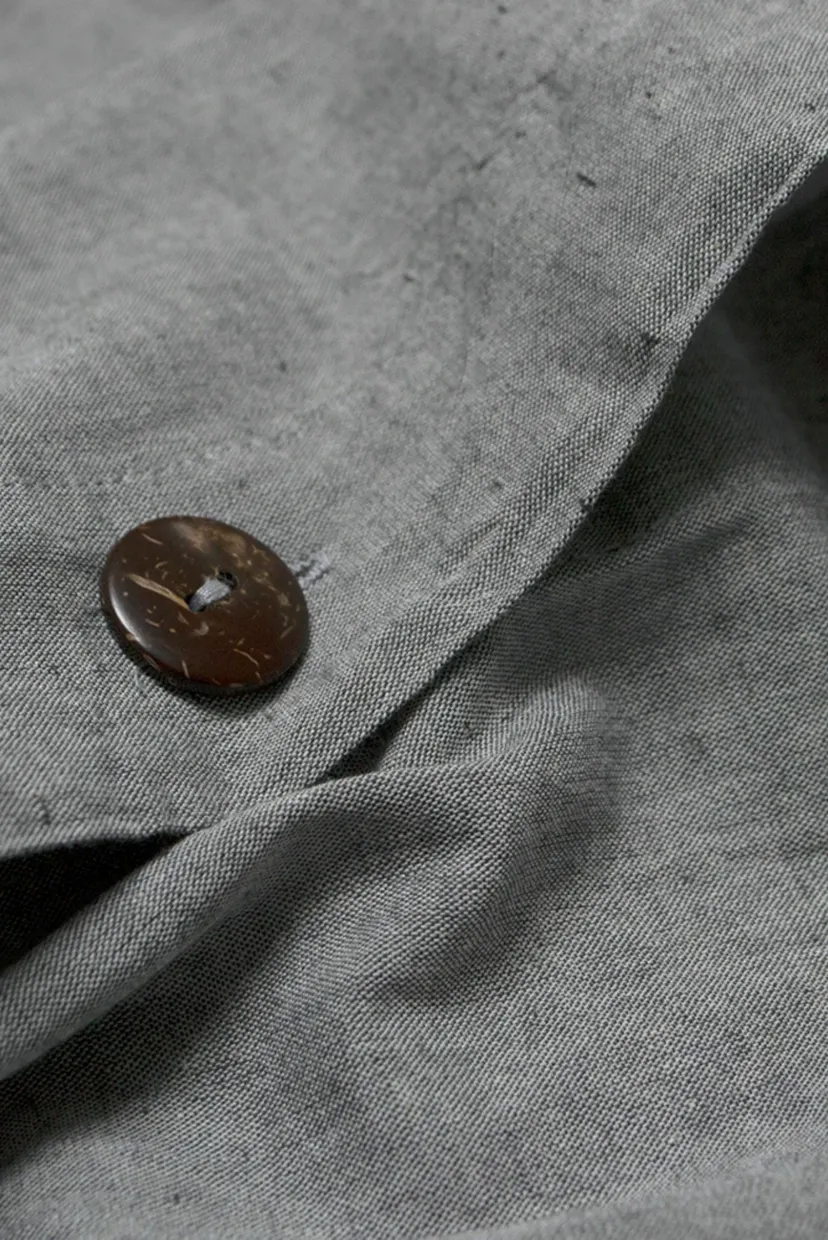 Постельное белье Washed cotton - Solid antracite семейный 5