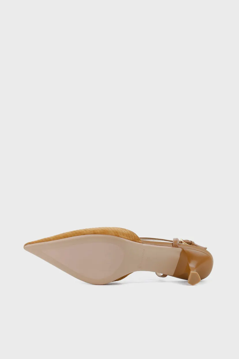Жіночі помаранчеві замшеві сабо 6