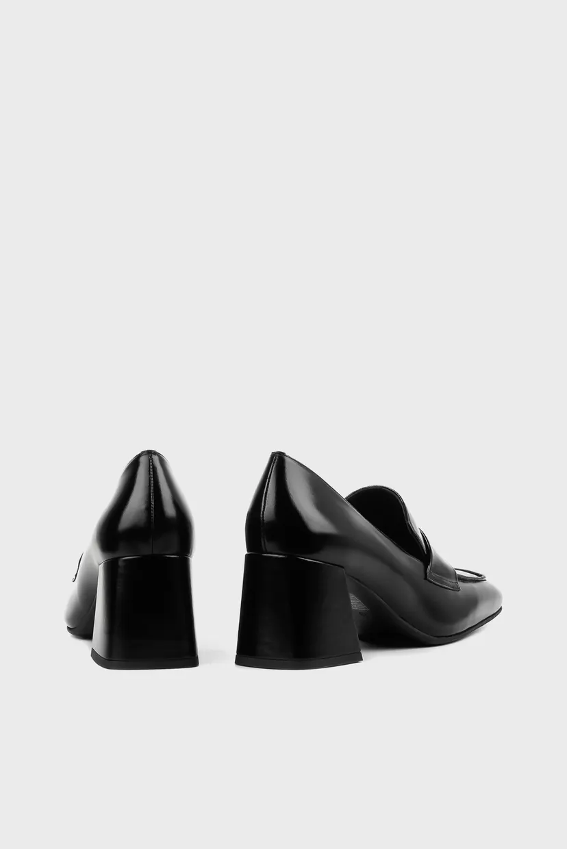 Женские черные кожаные лоферы 3