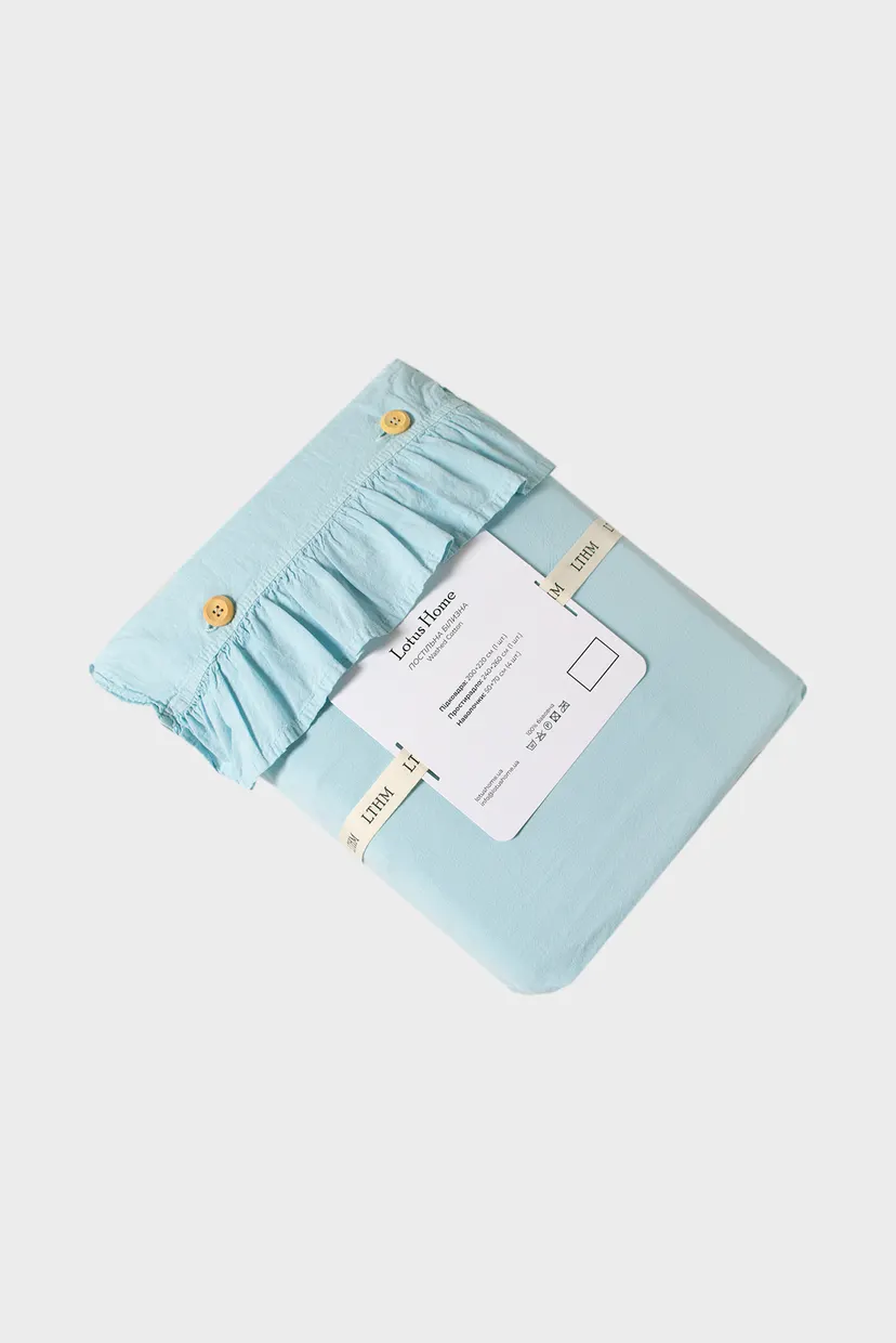 Постільна білизна Washed cotton - Kansas fly plus ментоловий євро 6